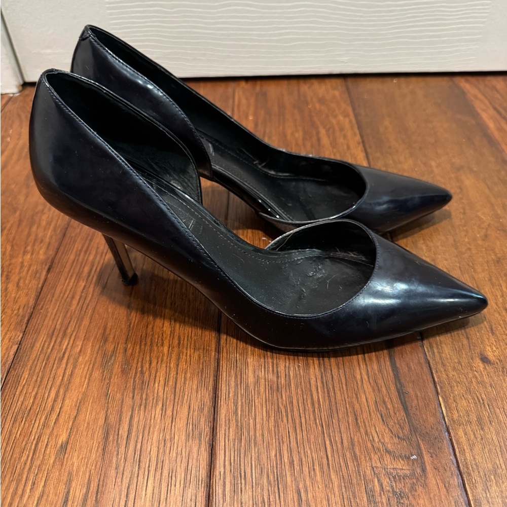 WHITE HOUSE BLACK MARKET Patent Leather Pumps Heels Midnight Blue 9.5 - Picture 10 of 15